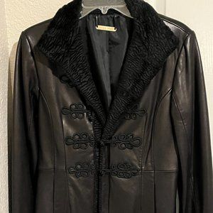 Gorgeous black leather coat